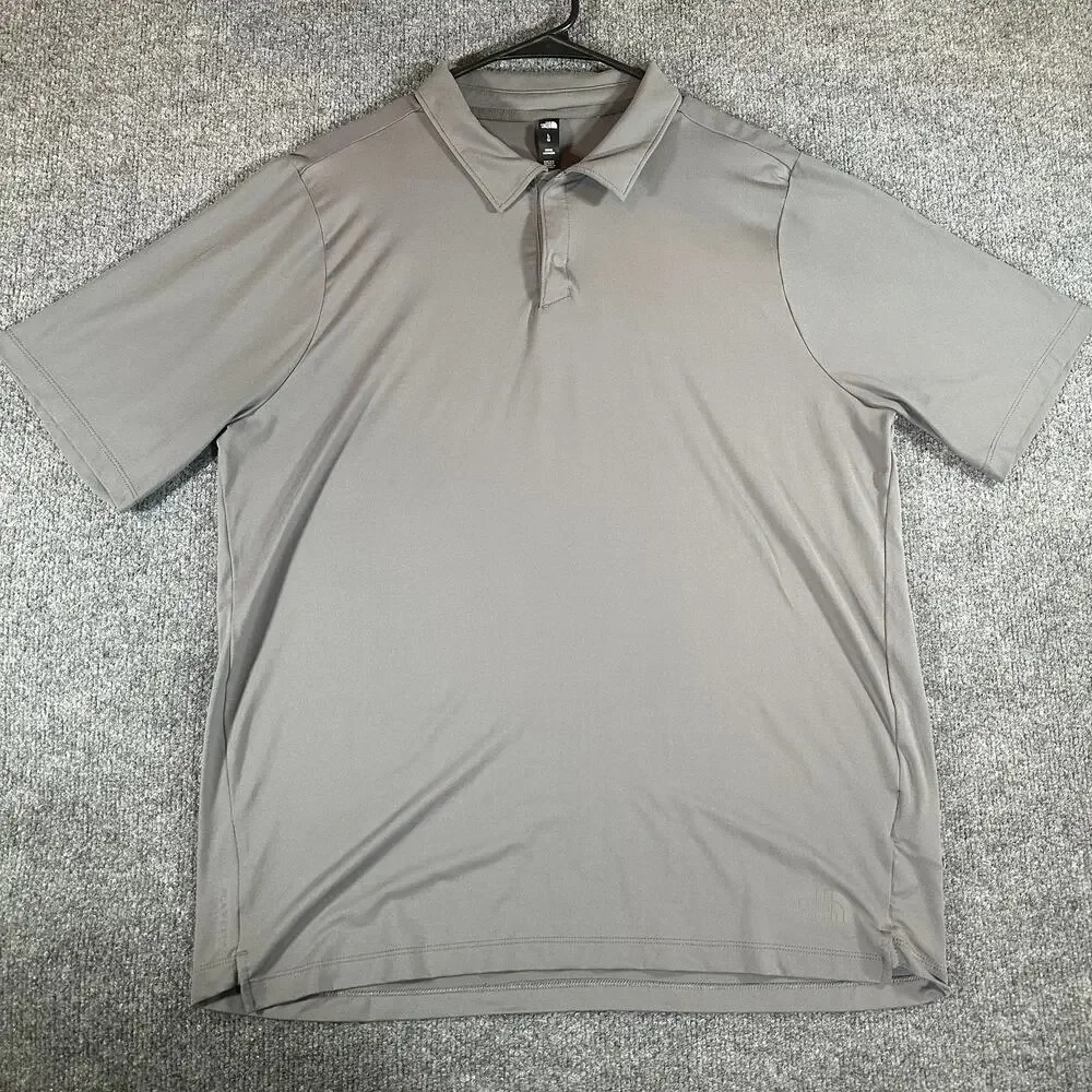 The North Face Polo Shirt Gray Stretch Performance Golf Men's Large